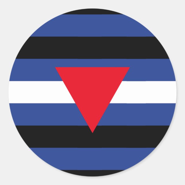 Sticker Rond Drapeau Queer Pride en cuir (Devant)