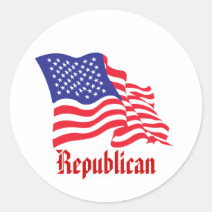 Sticker Rond Drapeau républicain/américain