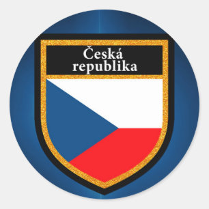Sticker Rond Drapeau République tchèque