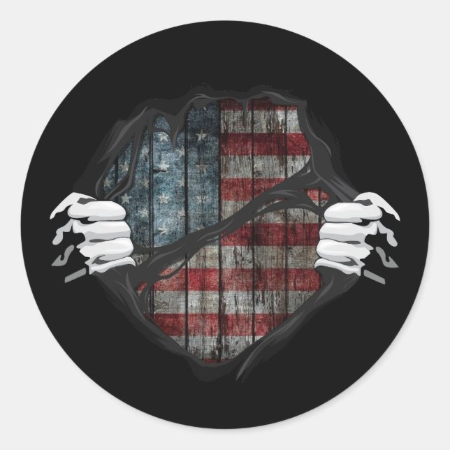 Sticker Rond Drapeau révélateur à deux mains Customisé (Devant)