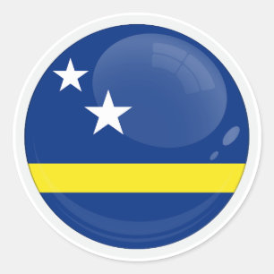 Sticker Rond Drapeau rond de Curaçao