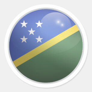 Sticker Rond Drapeau rond des Îles Salomon