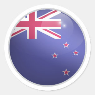 Sticker Rond Drapeau rond néo-zélandais