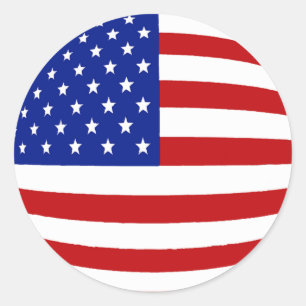 STICKER ROND DRAPEAU ROUND US
