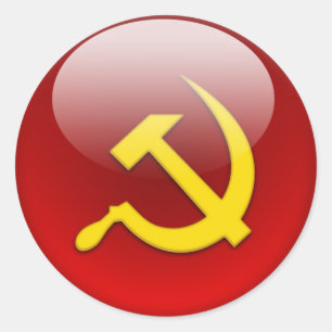 Sticker Rond Drapeau russe