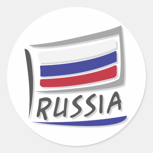 Sticker Rond Drapeau Russie Pride X (Devant)
