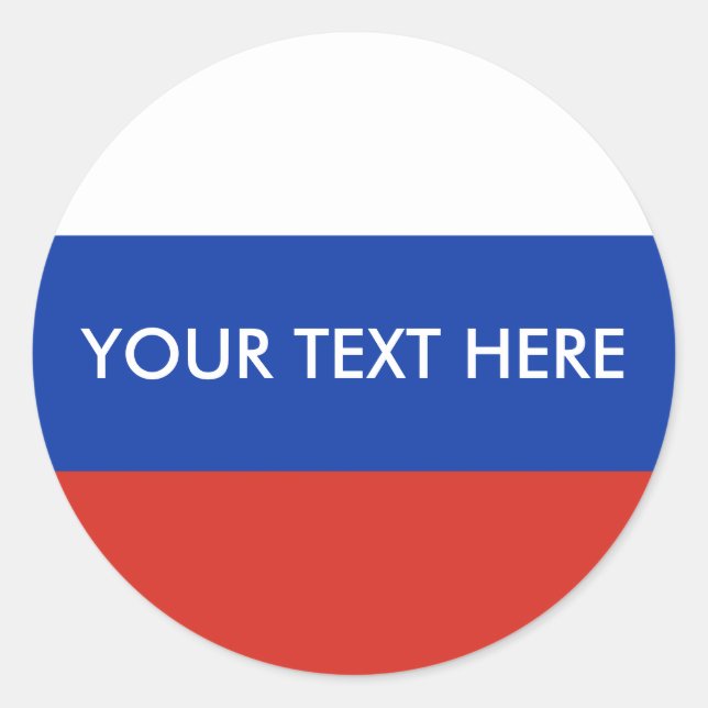 Sticker Rond Drapeau Russie tricolore (Devant)
