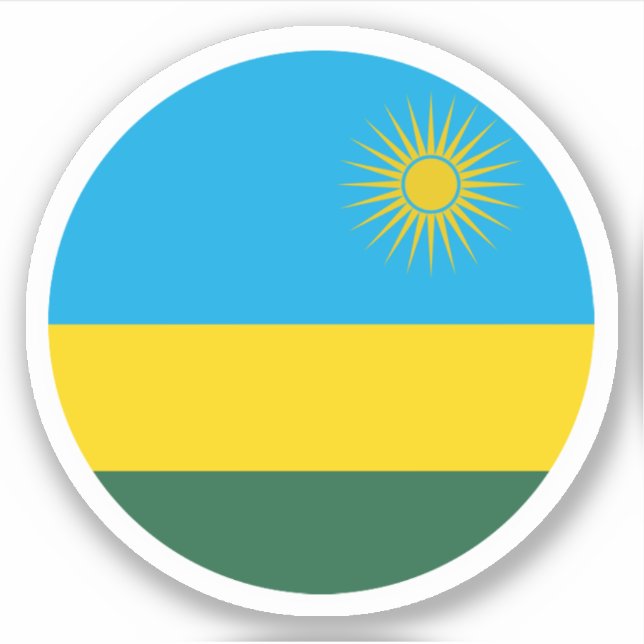 Sticker rond Drapeau Rwanda (Devant)