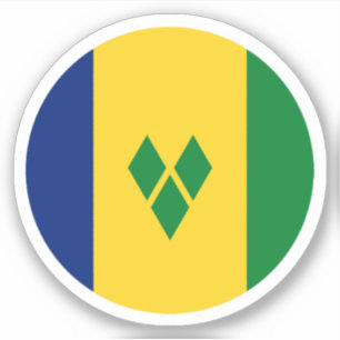 Sticker rond Drapeau Saint-Vincent-et-les Grenadin