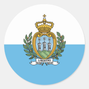 Sticker Rond Drapeau sammarinais, Drapeau de Saint-Marin