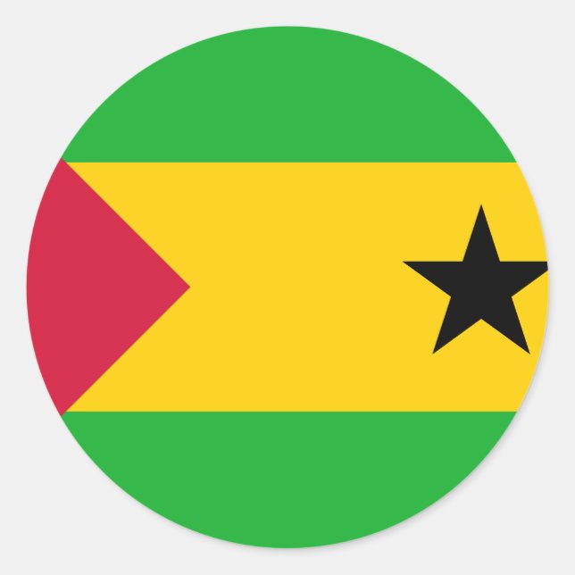Sticker Rond Drapeau Sao Tomé-et-Principe (Devant)