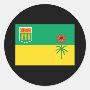STICKER ROND DRAPEAU SASKATCHEWAN