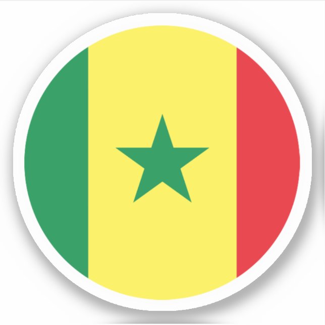Sticker rond Drapeau Sénégal (Devant)