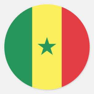 Sticker Rond Drapeau sénégalais, Drapeau du Sénégal