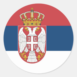 Sticker Rond Drapeau Serbie