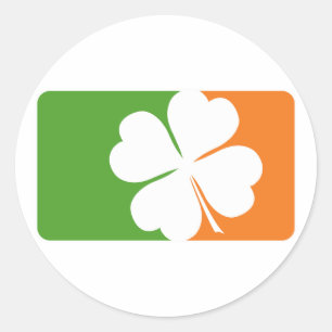 Sticker Rond Drapeau Shamrock irlandais