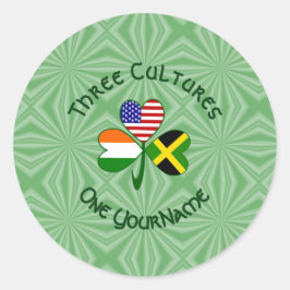 Sticker Rond Drapeau Shamrock irlandais jamaïcain personnalisé