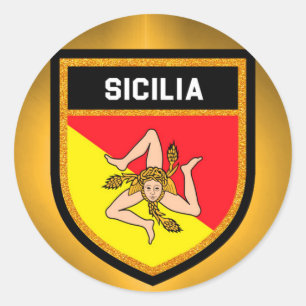 Sticker Rond Drapeau Sicilia