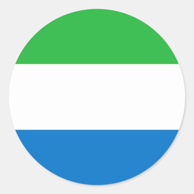 Sticker Rond Drapeau sierra-léonais, Drapeau sierra-léonais (Devant)