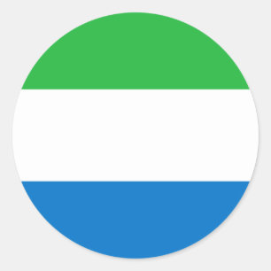 Sticker Rond Drapeau sierra-léonais, Drapeau sierra-léonais
