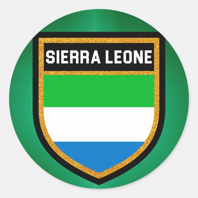 Sticker Rond Drapeau Sierra Leone (Devant)