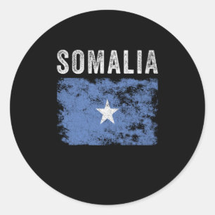 Sticker Rond Drapeau somalien en détresse - Drapeau somalien