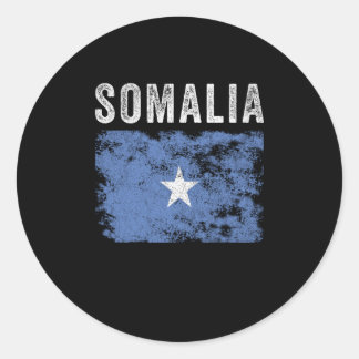 Sticker Rond Drapeau somalien en détresse - Drapeau somalien
