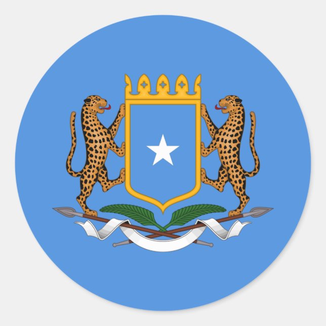 Sticker Rond Drapeau somalien et armoiries, Drapeau somalien (Devant)