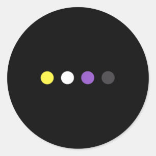Sticker Rond Drapeau subtil non binaire Dots Enby Fierté Trans
