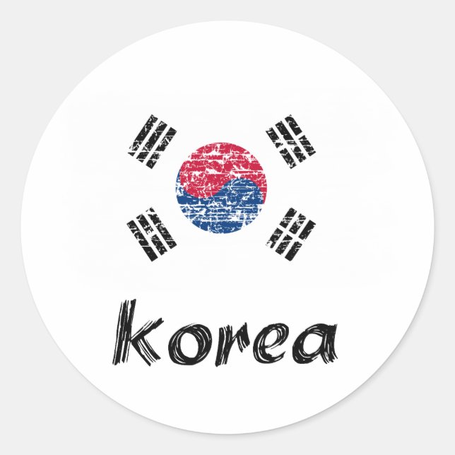 Sticker Rond Drapeau sud-coréen (Devant)