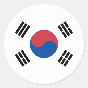 Sticker Rond Drapeau sud-coréen, Drapeau sud-coréen