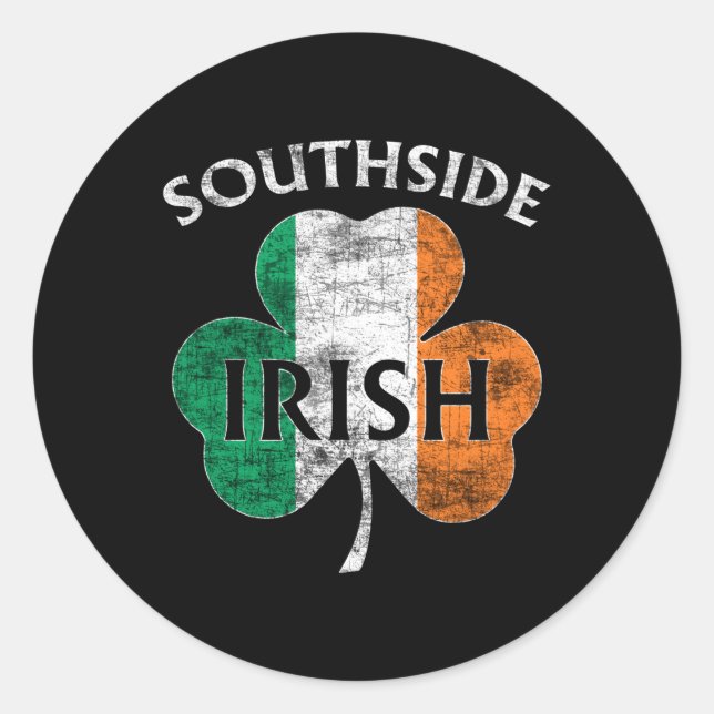 Sticker Rond Drapeau Sud Irlandais Chicago St Patrick'S Day (Devant)