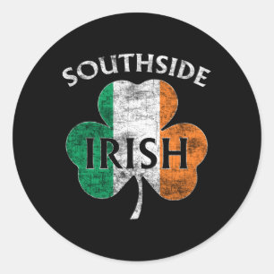 Sticker Rond Drapeau Sud Irlandais Chicago St Patrick'S Day