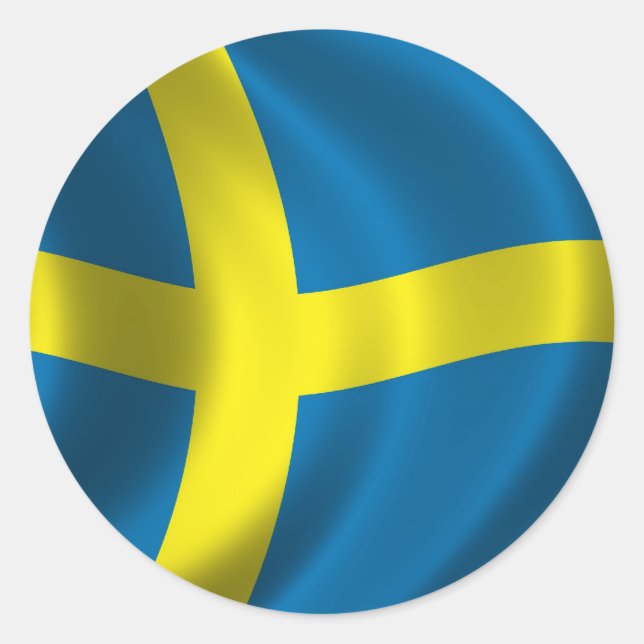 Sticker Rond Drapeau suédois (Devant)