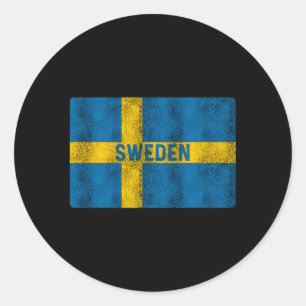 Sticker Rond Drapeau suédois