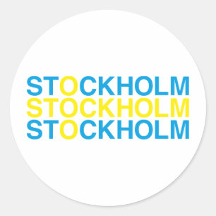Sticker Rond Drapeau suédois STOCKHOLM