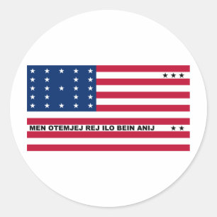 Sticker Rond Drapeau symbolique de l'atoll de Bikini Islanders 