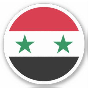 Sticker rond Drapeau Syrie