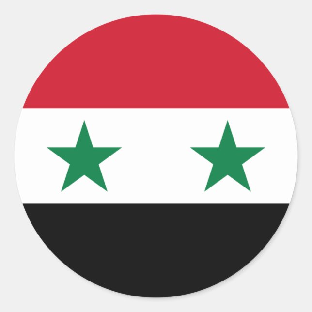 Sticker Rond Drapeau syrien, Drapeau de Syrie (Devant)