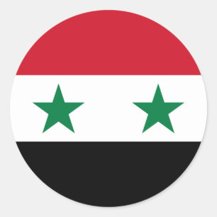 Sticker Rond Drapeau syrien, Drapeau de Syrie