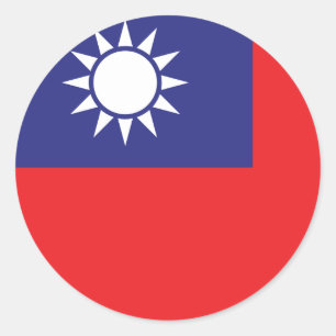 Sticker Rond Drapeau taïwanais