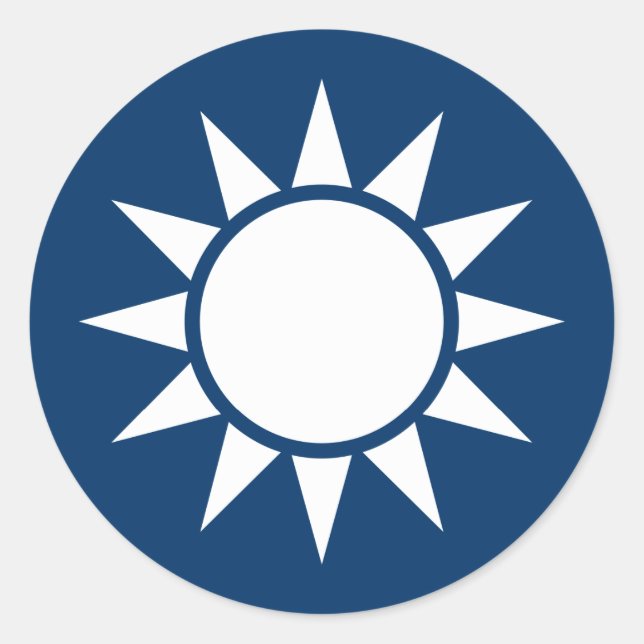 Sticker Rond Drapeau taïwanais "classique" (Devant)