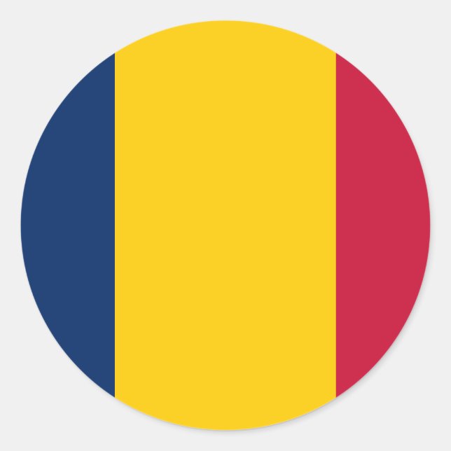 Sticker Rond Drapeau Tchad (Devant)