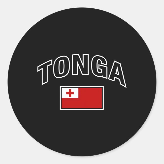 Sticker Rond Drapeau Tonga Fier Tongan (Devant)