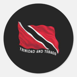 Sticker Rond Drapeau Trinid et Togo Patriotique en Détresse