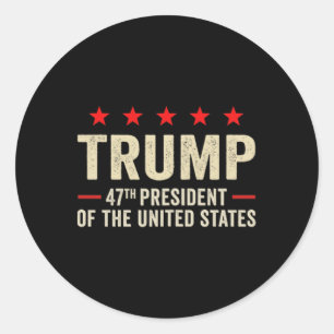 Sticker Rond Drapeau Trump 2025 (sur Byck) 47ème Président Trum