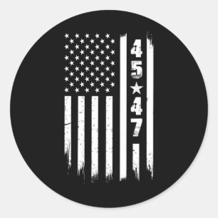 Sticker Rond Drapeau Trump 45 47
