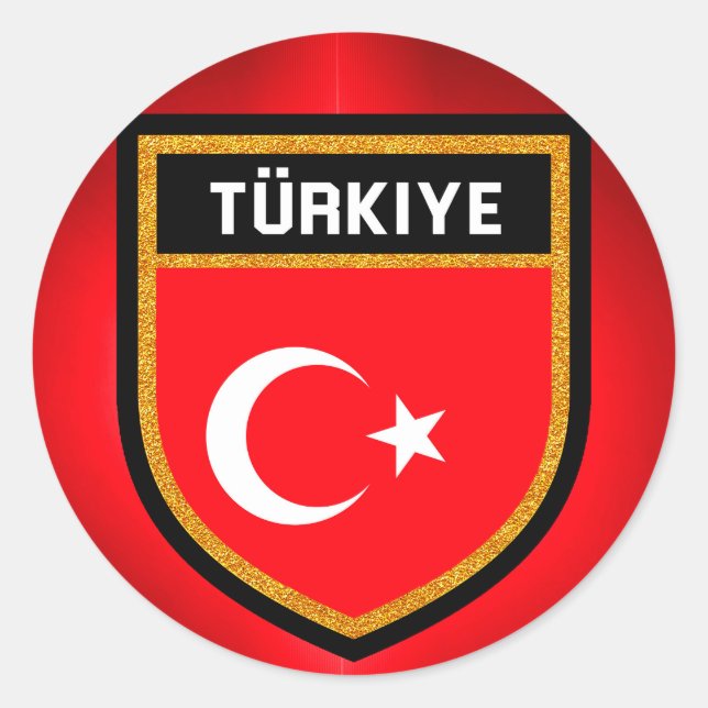 Sticker Rond Drapeau turc (Devant)