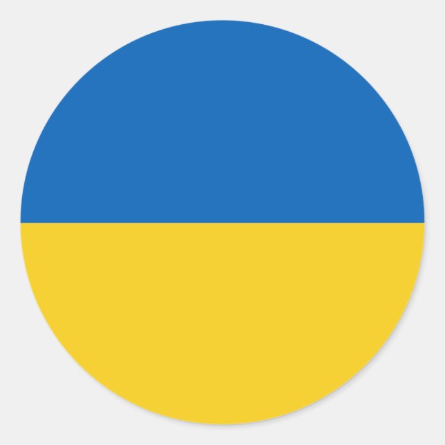Sticker Rond Drapeau Ukraine (Devant)