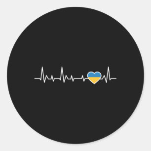 Sticker Rond Drapeau ukrainien